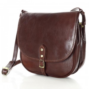 Kleine crossbody tasche für damen aus italienischem Leder. Schwarz & Braun